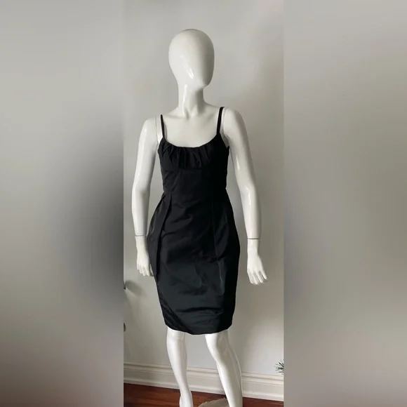 Lida Baday Black Taffeta Dress – Size 4 - Picture 4 of 8